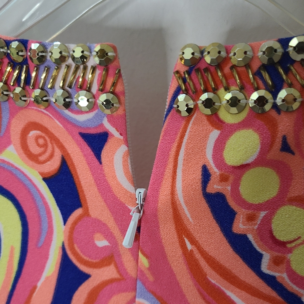 Lilly Pulitzer Mimi Embellished Trapese Dress in Multi Reef Retreat Print Sz S - Picture 9 of 14